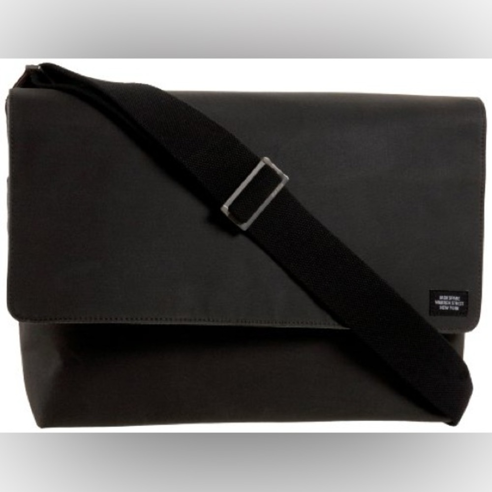 Jack Spade “Dart” Messenger Bag - Black Leather Crossbody Bag